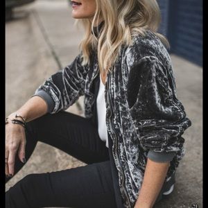Free people velvet bomber jacket!